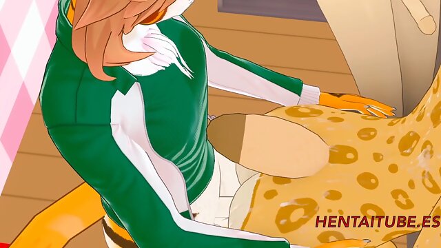 Furry Yiff futanari Hentai 3D - Tiger Futanari humps Leopard Futanari in a Bakery with creampie - Animation Cartoon porn Sex