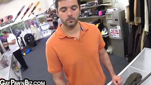 Gay pawn threesome assfucked in the shop owners office