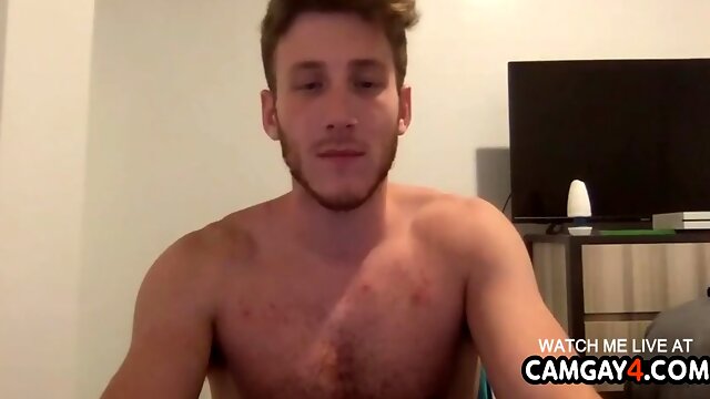 Bearded Boy Masturbating In Live