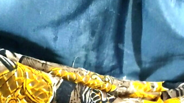 Dick head rub with yellow print satin silky salwar of sister (56)