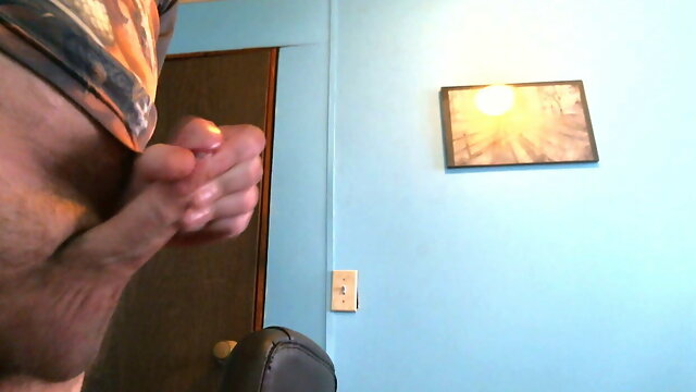 Tommy Thicks jerks big dick and drips precum and cum everywhere