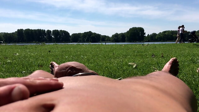 Full nude dick flashing in a park