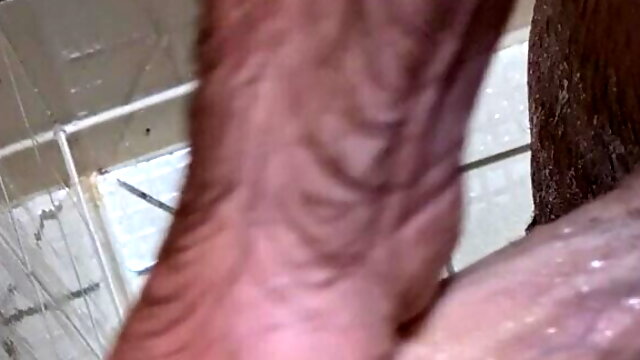 Cum in camping shower