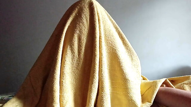 Morning masturbation under the blanket.