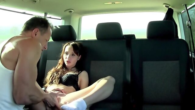 George Uhl, is fucking charming girl Chelsy Sun in the van