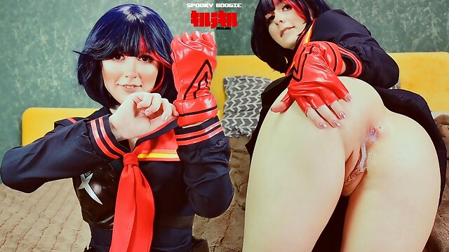 Ryuko Matoi was fucked by Naked Teacher in all holes until anal creampie - Cosplay KLK Spooky Boogie 