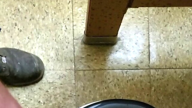 Taking a Pee and Quick Cum in Bathroom at work.