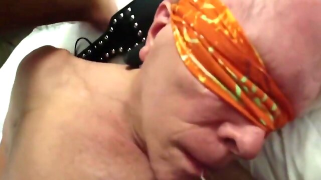 Horny Old Amputee Grandpa Gets Blindfolded With Rough Mouth Fucking - Part 2 5 Min