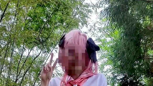 Outdoor Masturbation, Chinese Cumshot, Crossdresser