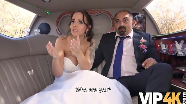 VIP4K. Excited girl in wedding dress fools around not with future hubby - Jennifer mendez