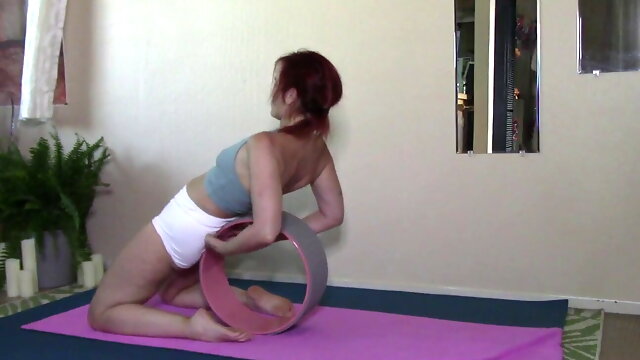 Yoga wheel and Evening stretch , Join My faphouse for more behind the scenes and nude content.