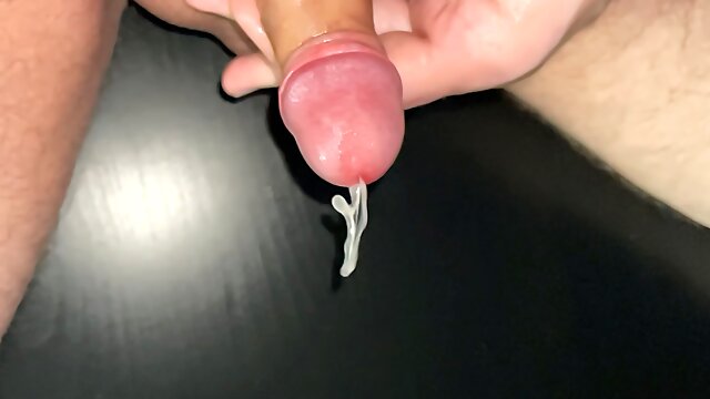 Jerk my small foreskin cock until I cum - slow motion