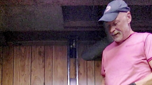 Dad doing late night workout before bed