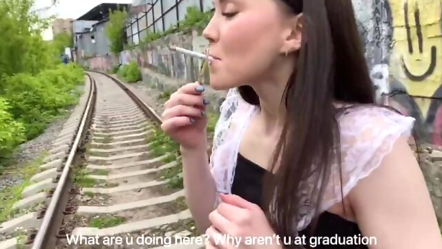 Smoking In High Heels, Schoolgirls Fucking In Public
