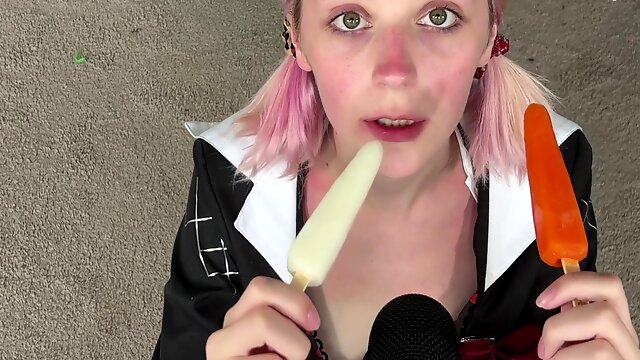 Asmr- Popsicle Sucking With Schoolgirl