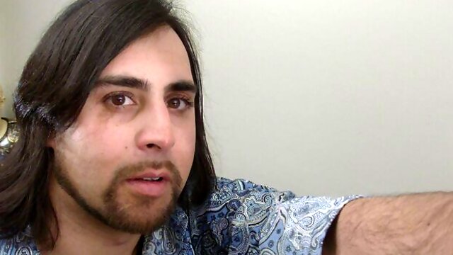 Bi-curious guy with a belly showing off on cam