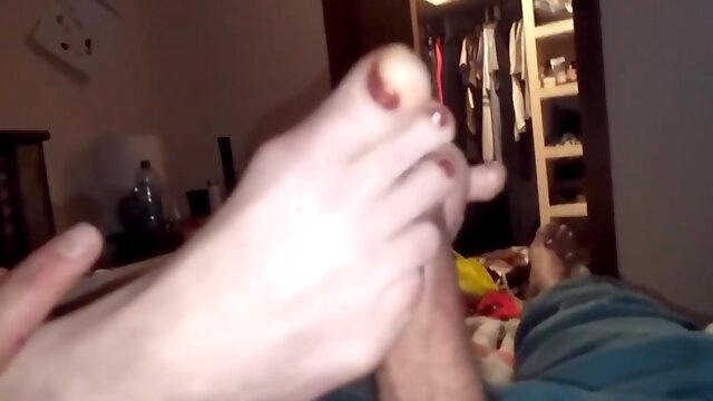 Footjob Sexy As Feet 2tone Toe Nails Till Cum On Mates Mums Feet