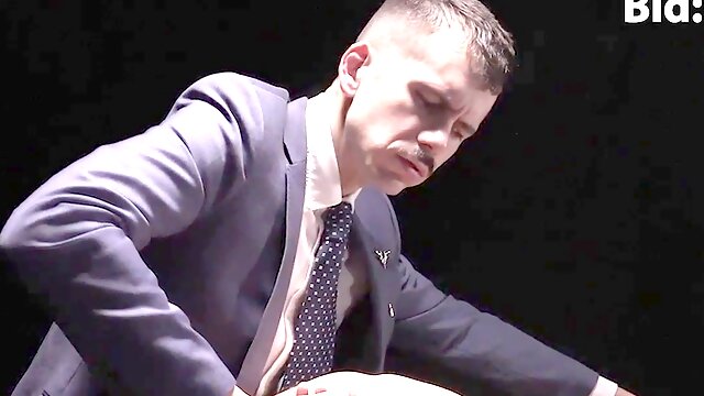 Holy pulverize! You just have to watch this marionette boy Nathan James getting his tight ass entirely skewered by Legrand Wolfs agonizing meat sword! That cock is fucking BIG!