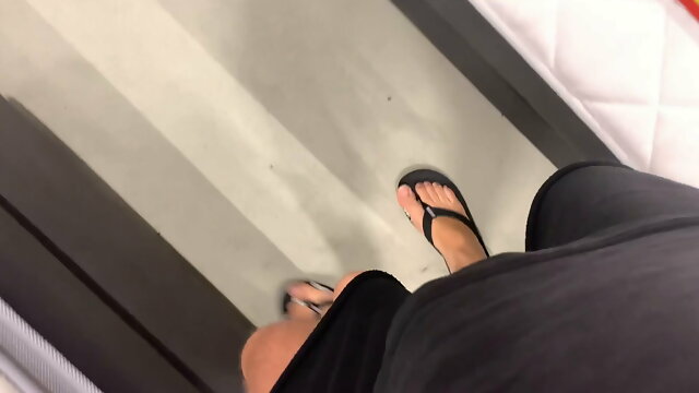 XXL Cock piss in furniture store on the floor