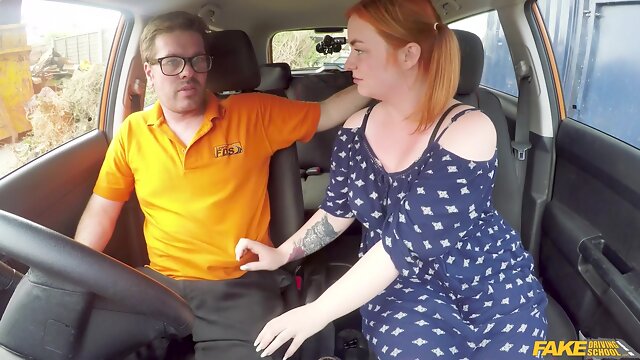 Voluptuous Redhead Harley Morgan Fucks In Car