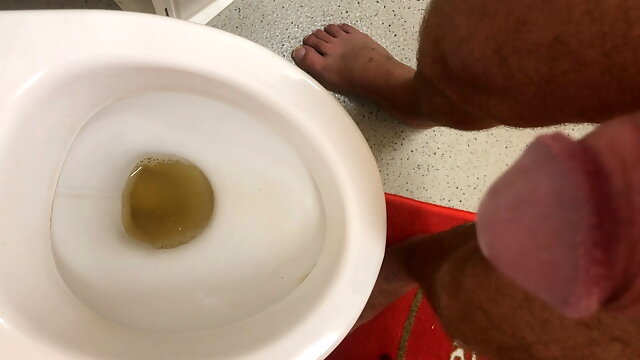 Pissing in the Toilet - POV cock