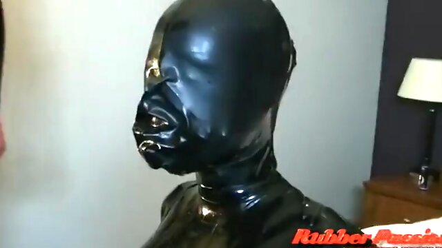 Breath play on face and latex mask