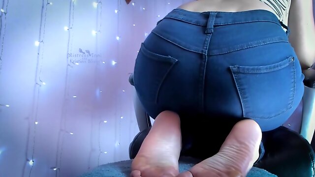 Jeans Feet And Booty Tease