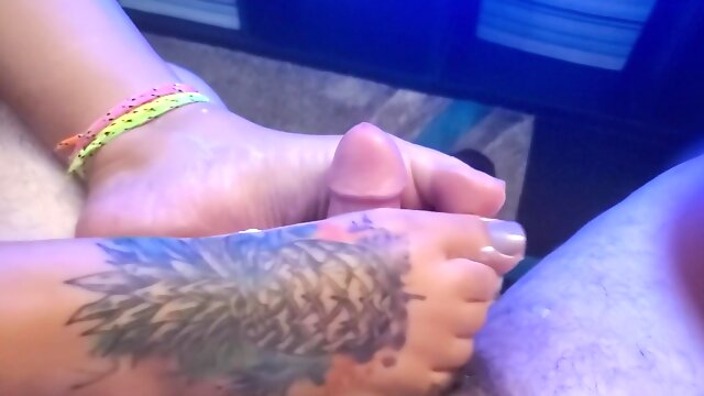 Cute Feet Rubbing My Dick Until I Cum All Over