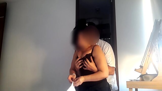 Maid Has Huge Natural Breast And Lets Her Boss Squeeze Them As