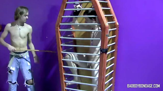Caged Twink Thomas Gets Tormented By Kayden