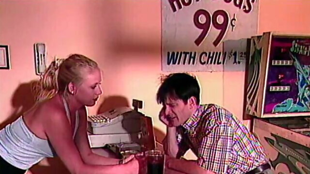 Horny blonde slut gets her huge tits licked before sucking and fucking a cock