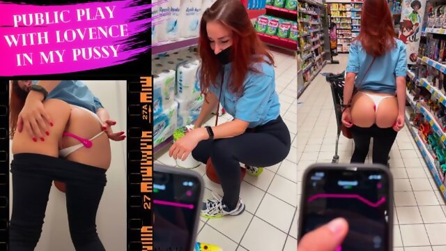 Public play with lovense lush inside the store KleoModel orgasm