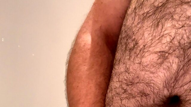 Dadbod tugging myself until completion, cumming hard and covering the sink in the bathroom with my hot cum 