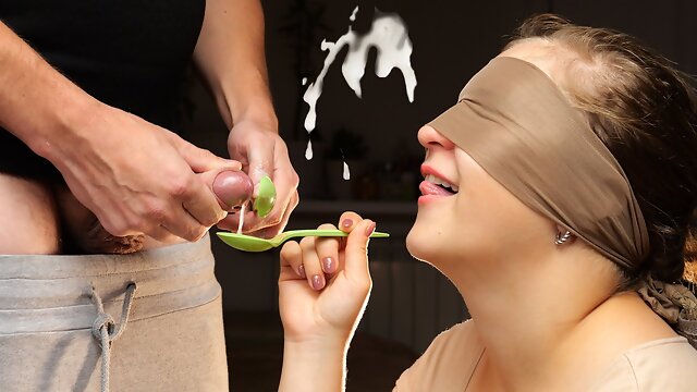 Blindfolded Tasting, Blindfolded Wife, Food Fetish, Wife Swallow Friend, Funny