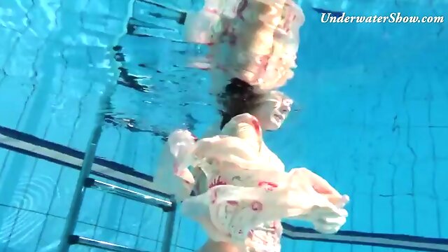 Edwiga cute hot girl smoking underwater