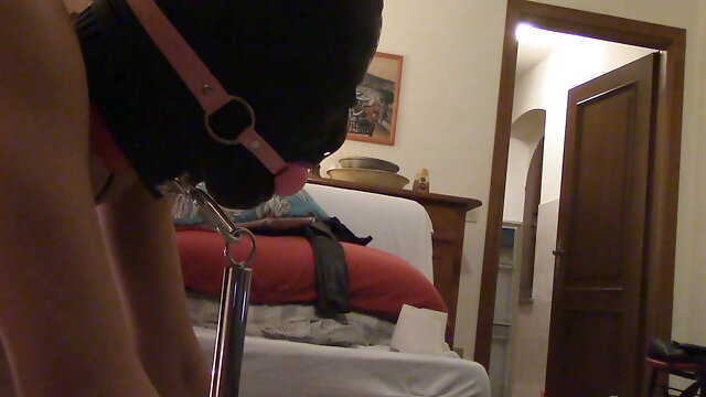 Laura tied up and ball gagged, then mouth fucked and pussy fucked
