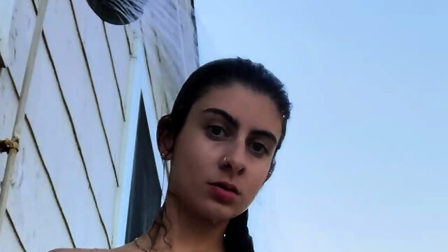 Small titted babe toys her pussy on webcam