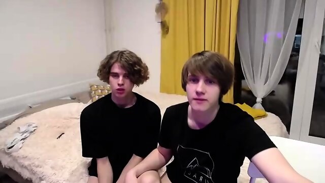 Gay twink masturbates on webcam