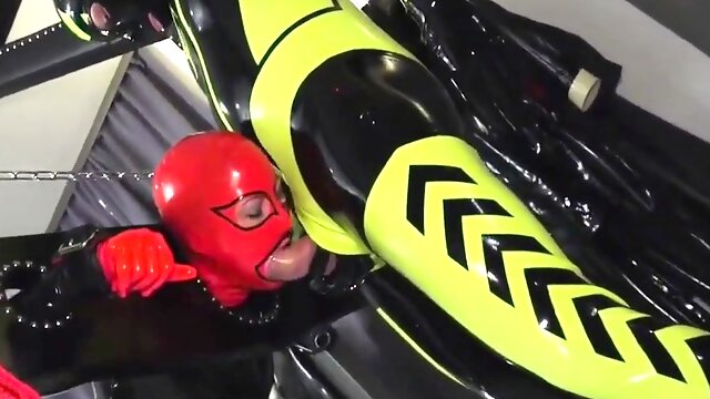 Latex fetish femdom bdsm anal strap on pain