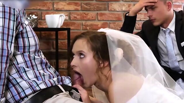 HUNT4K. Cute teen bride gets fucked for cash in front