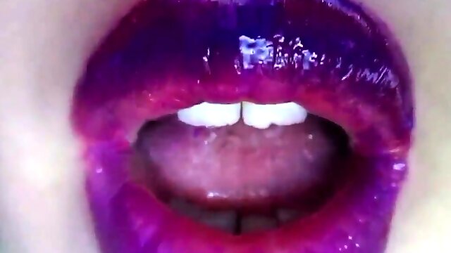 Lipstick fetish - purple