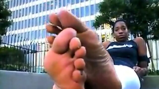 West Indies Negress shows her Big Black Feet and Soles