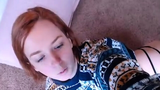 Chubby teen redhead masturbation blowjob and sex