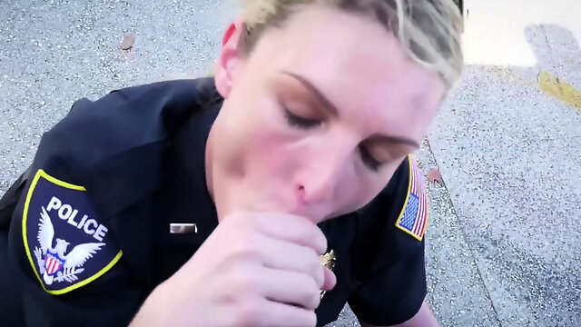 Perverted milf cops make out during sex