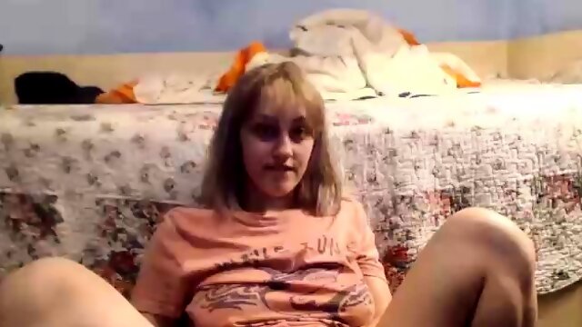 Busty blonde amateur teens first webcam masturbation