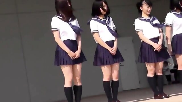 Cute Japanese Students Dance