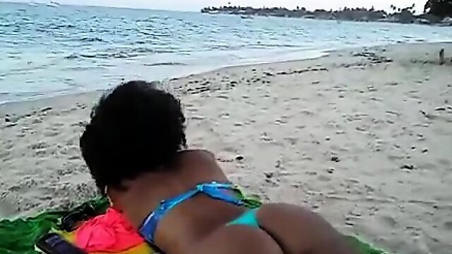 Black beach patrol with ebony beauty naomi