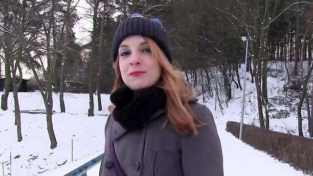 Redhead tourist bangs stranger in his car