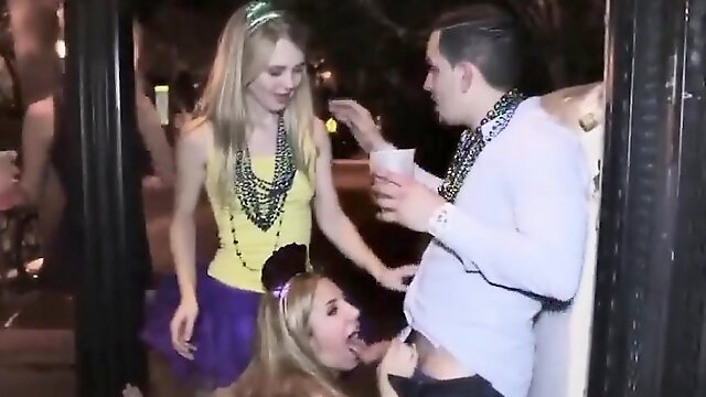 Amateur Mardi Gras orgy sex tape