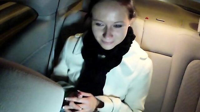 Cheated busty girlfriend fucks in taxi